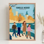 Poster Familie im Park mit Namen und personalisiertem Text Miniaturansicht von Poster Familie im Park mit Namen und personalisiertem Text