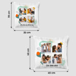 Miniaturansicht von Polaroid-Kissen mit vier Fotos und personalisiertem Text