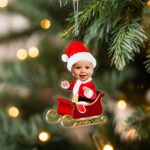 Miniaturansicht von Set Weihnachtsbaumschmuck Baby-Weihnachtsmann mit personalisiertem Foto