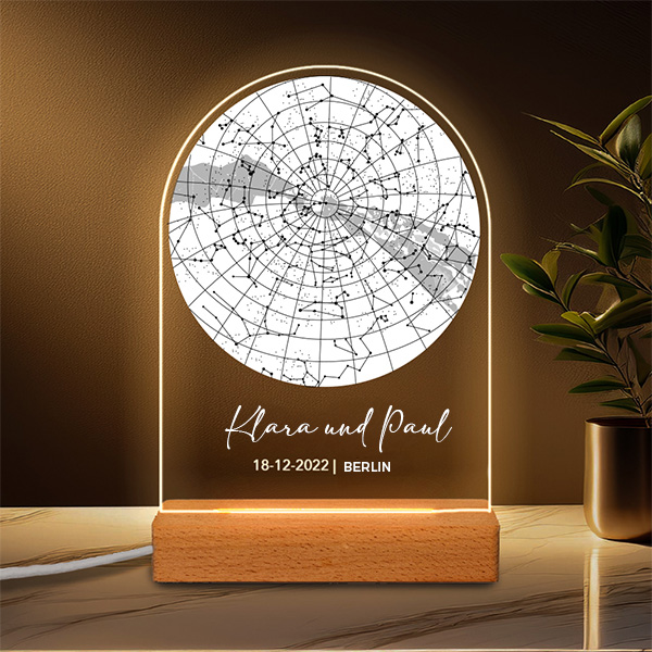 Personalisierte Sternkarten-Lampe