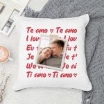 Miniaturansicht von Personalisierbares Kissen „Ich liebe dich“ mit Foto