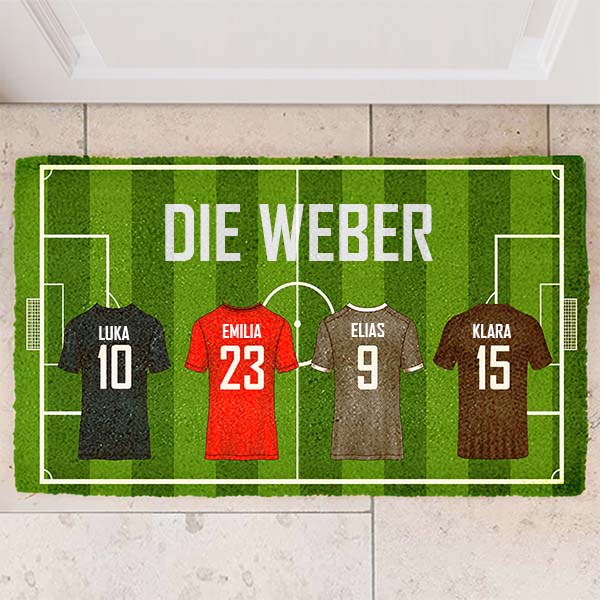 Personalisierte Fußball-Familien-Fußmatte