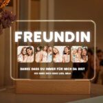 Personalisierte Freundinnen-Lampe mit vier Fotos und Text Miniaturansicht von Personalisierte Freundinnen-Lampe mit vier Fotos und Text