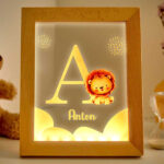 Miniaturansicht von Kinderlampe Löwe mit Initiale und personalisiertem Namen