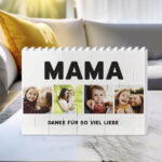 Miniaturansicht von Mutter-Puzzle aus Blöcken mit vier Fotos und personalisiertem Text