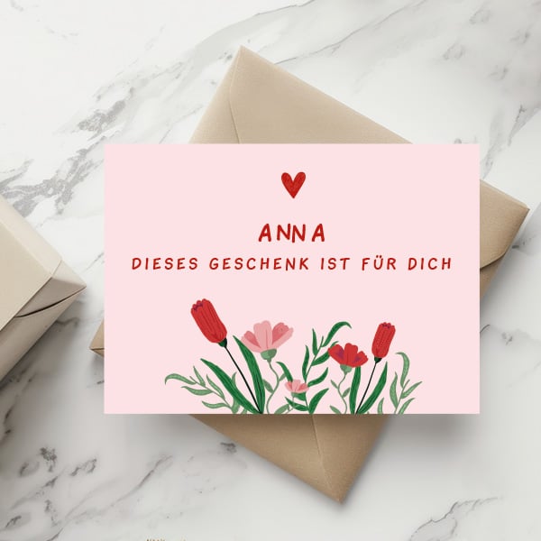 Geschenkkarte mit personalisierter Widmung Geschenkkarte mit personalisierter Widmung