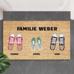 Fußmatte mit Schuhen mit Namen und personalisiertem Text Miniaturansicht von Fußmatte mit Schuhen mit Namen und personalisiertem Text