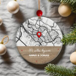 Miniaturansicht von Set Weihnachtsbaum-Anhänger mit Karte, Standort und personalisierten Texten