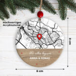 Miniaturansicht von Set Weihnachtsbaum-Anhänger mit Karte, Standort und personalisierten Texten
