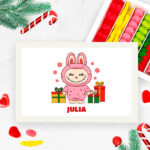 Miniaturansicht von Süßigkeitenbox mit Labubu-Weihnachtspuppe mit personalisiertem Namen