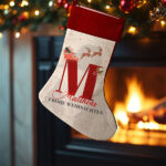 Personalisierte Weihnachtssocke mit Initialen und Namen Miniaturansicht von Personalisierte Weihnachtssocke mit Initialen und Namen