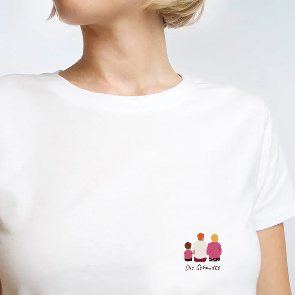 Illustriertes T-Shirt Rückenporträt mit Personalisiertem Text