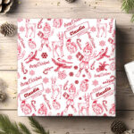 Miniaturansicht von Geschenkpapier mit Weihnachtlichem Design und Personalisiertem Namen