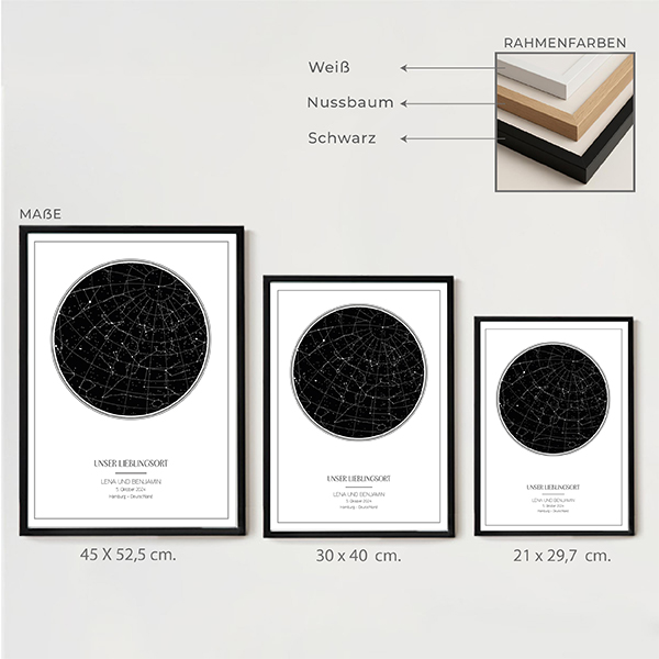 Personalisiertes Poster mit Sternenkarte
