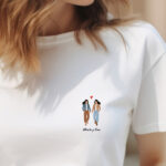 Miniaturansicht von T-Shirt mit Paarillustration und personalisierten Namen