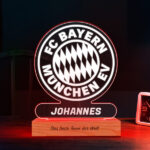 Lampe mit Wappen Bayern München personalisiert Miniaturansicht von Lampe mit Wappen Bayern München personalisiert