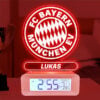 Personalisierter Wecker mit Licht und Wappen von Bayern München
