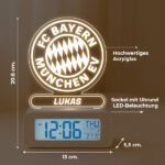 Miniaturansicht von Personalisierter Wecker mit Licht und Wappen von Bayern München
