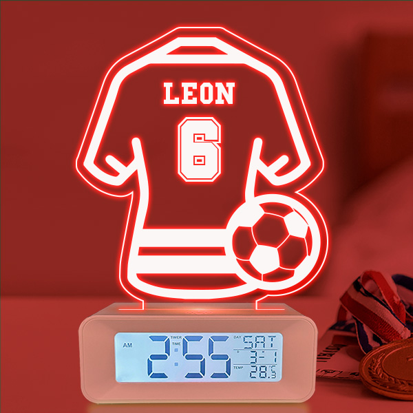 Wecker mit Licht Fußballtrikot personalisiert