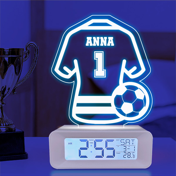 Wecker mit Licht Fußballtrikot personalisiert