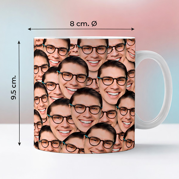 Personalisierte Tasse mit Foto mit Gesichtern