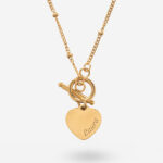 Herz-Halskette mit Ringverschluss und personalisiertem Text Miniaturansicht von Herz-Halskette mit Ringverschluss und personalisiertem Text