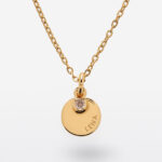 Runde Halskette mit Strass und personalisiertem Text Miniaturansicht von Runde Halskette mit Strass und personalisiertem Text