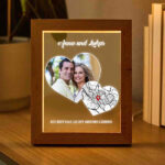 Personalisierte Lampe mit Herzen und Liebeskarte Miniaturansicht von Personalisierte Lampe mit Herzen und Liebeskarte