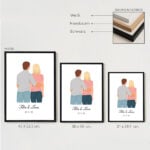 Miniaturansicht von Poster mit personalisierter Illustration eines Paares von hinten