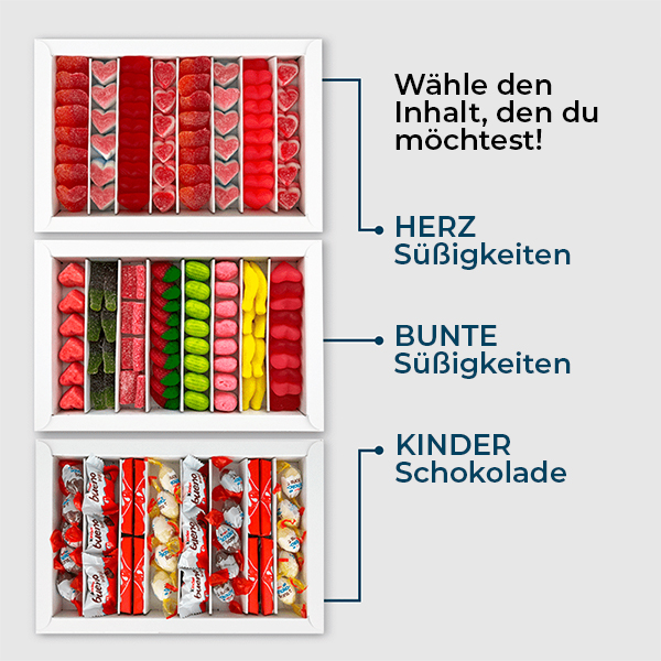Personalisierte Süßigkeitenbox mit Texten