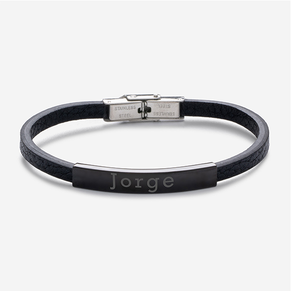 Schlichtes Herrenarmband mit personalisiertem Text