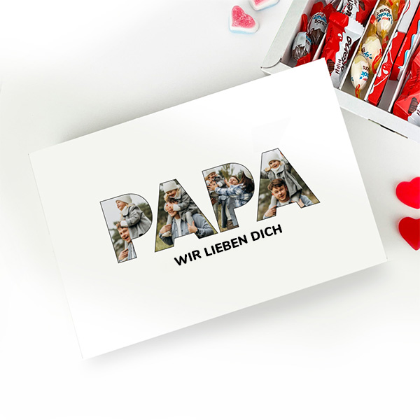 Personalisierte Süßigkeitenbox Papa mit Fotos