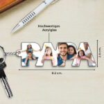 Miniaturansicht von Schlüsselanhänger mit Fotos in den Buchstaben Papa personalisiert