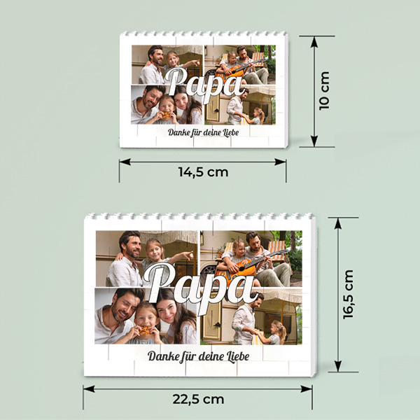 Puzzle Papa mit 4 personalisierten Fotos im Collage-Design