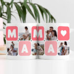 Personalisierte Mama-Tasse Würfel Herz mit fünf Fotos Miniaturansicht von Personalisierte Mama-Tasse Würfel Herz mit fünf Fotos