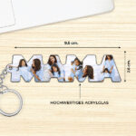 Miniaturansicht von Personalisierter Schlüsselanhänger mit Fotos in MAMA-Buchstaben