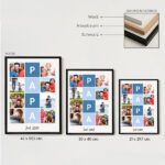 Miniaturansicht von Papa-Poster in blauen Quadraten mit Text und personalisierten Fotos