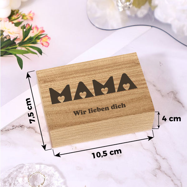 Personalisierte Foto-Akkordeonbox Mama Herzen mit Text
