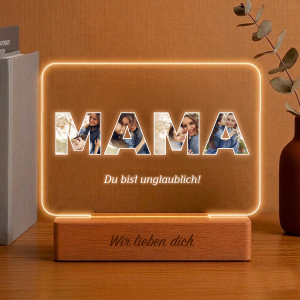 Personalisierte Mama-Lampe mit Fotos