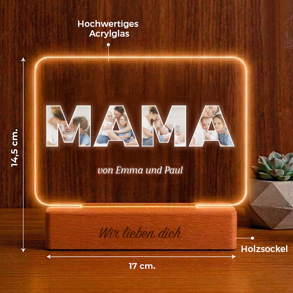 Personalisierte Mama-Lampe mit Fotos