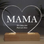 Personalisierte Mama-Lampe in Herzform Miniaturansicht von Personalisierte Mama-Lampe in Herzform