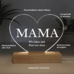Miniaturansicht von Personalisierte Mama-Lampe in Herzform