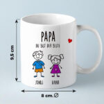 Miniaturansicht von Tasse mit Figuren und Text personalisiert
