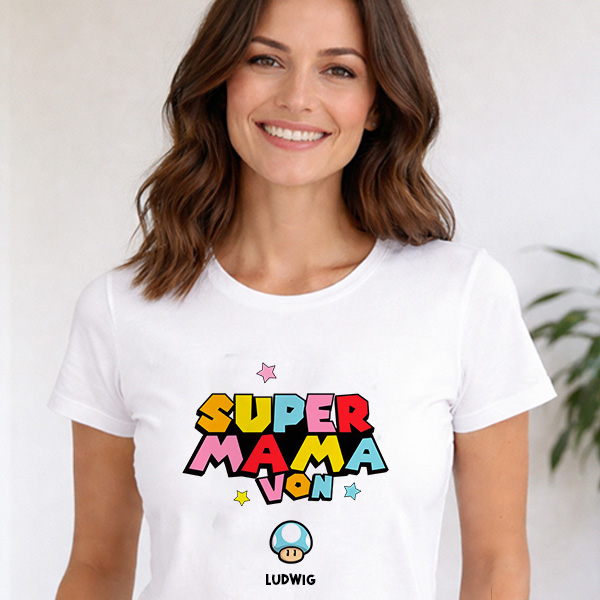 Super-Mama-Pyjama mit personalisierten Namen