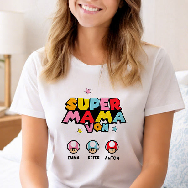 Super-Mama-Pyjama mit personalisierten Namen