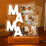 Lampe für Mama mit Herzen und Drei personalisierten Fotos Miniaturansicht von Lampe für Mama mit Herzen und Drei personalisierten Fotos
