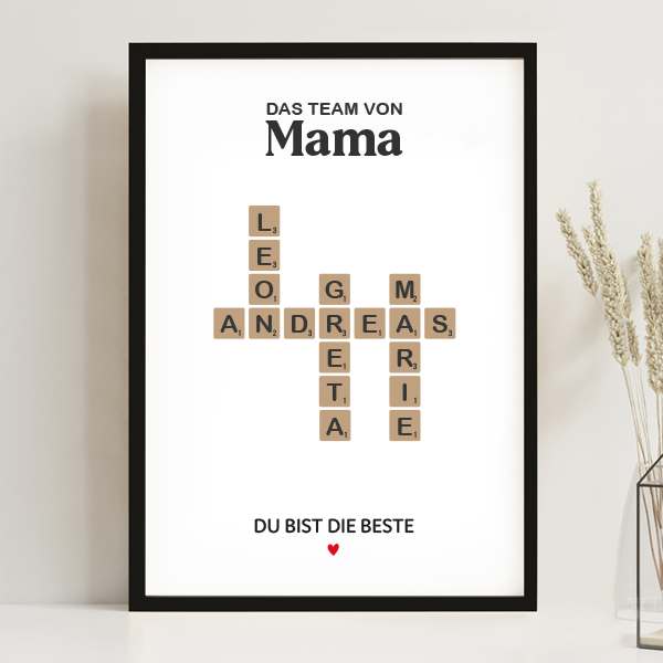 Scrabble-Poster mit personalisierten Namen