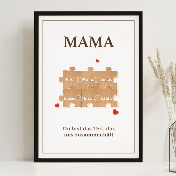 Puzzle-Poster für Mama mit Personalisierten Namen