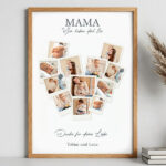 Mama-Herz-Poster aus personalisierten Polaroid-Fotos Miniaturansicht von Mama-Herz-Poster aus personalisierten Polaroid-Fotos