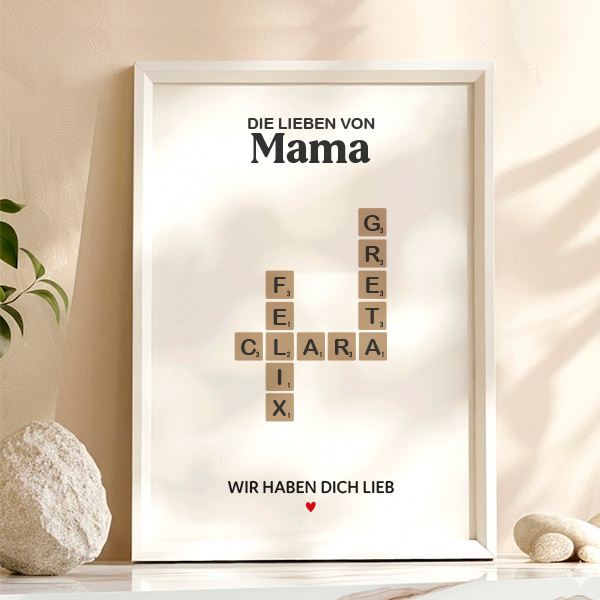 Scrabble-Poster mit personalisierten Namen
